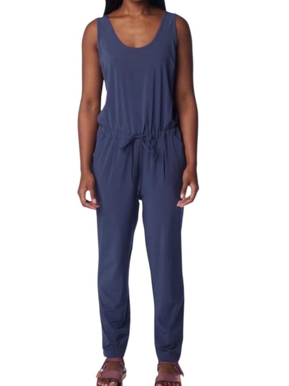 Columbia Anytime Tank Jumpsuit Nocturnal blue gray Breathable Stretch Adjustable